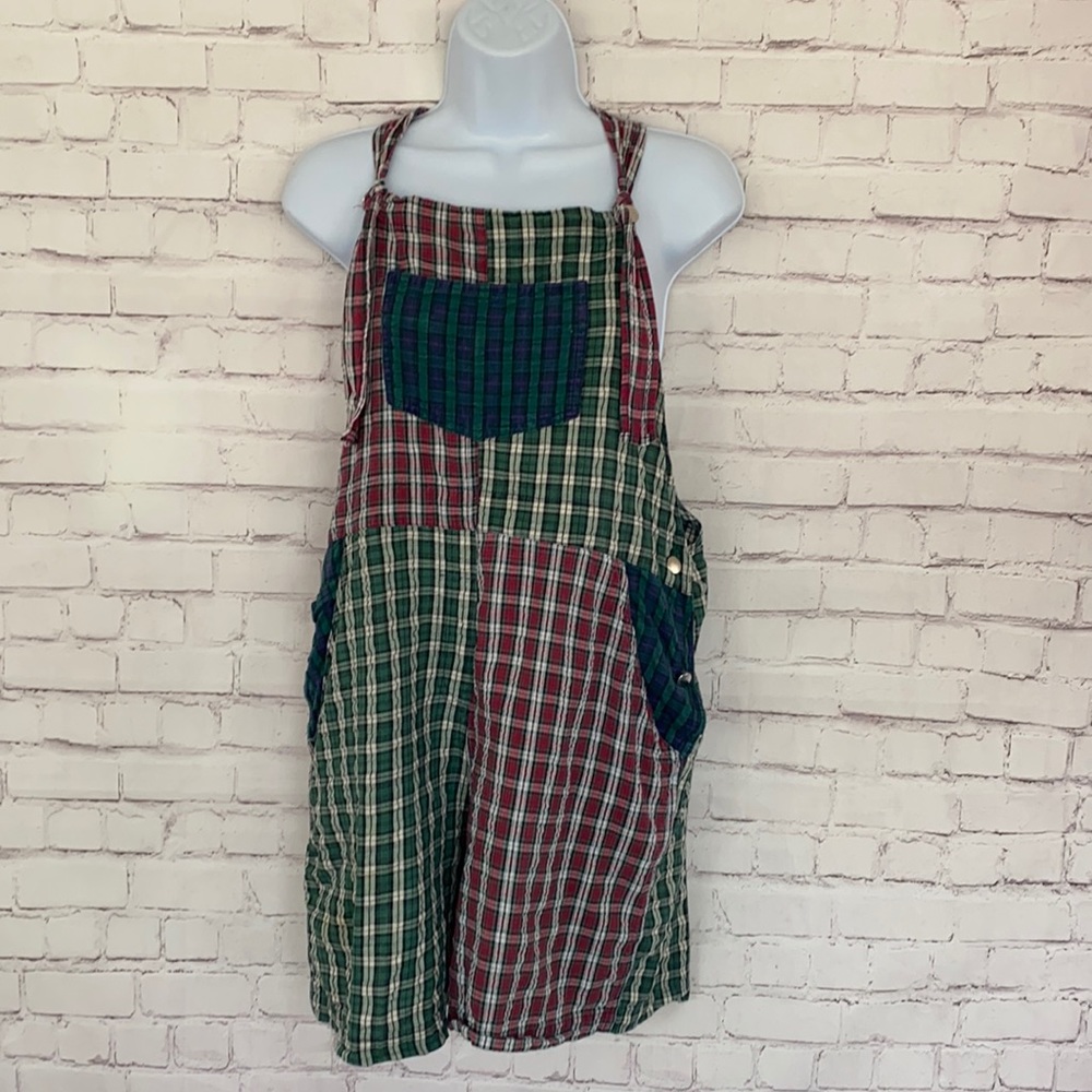 90s plaid Red Rover  romper size 9